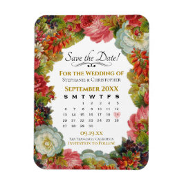 Save the Date Kalender Rustikale Herbstblumenhochz Magnet
