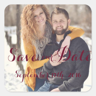 Save the Date Kalender-Sticker Quadratischer Aufkleber