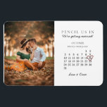 Save the Date Kalendermonat Hochzeitsankündigung Magnet<br><div class="desc">Eine Save the Date personalisierte Kalender Foto Postkarte,  um Ihre Hochzeitsgäste zu schicken! 1. Klicken Sie auf die SCHALTFLÄCHE KENNEN,  um die Imitate tief in der Rose goldfarbenes Metallherz zu Ihrem besonderen Datum zu verschieben.</div>