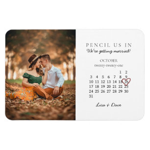 Save the Date Kalendermonat Hochzeitsankündigung Magnet