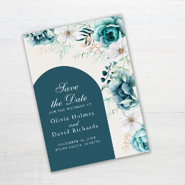 Save the Date-Karte für aquamarine und Off-White-W Date