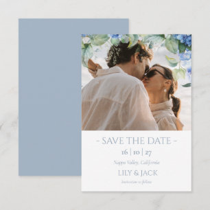 Save the Date-Karte für das blaue und weiße Hydran Date