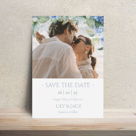 Save the Date-Karte für das blaue und weiße Hydran Date
