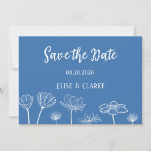 Save the Date-Karte für dunkelblaue und weiße Wild Einladung