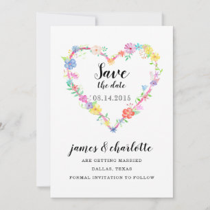 Save the Date-Karte für Herz und Blume Date