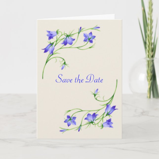 Save the Date Karte mit Bluebell-Blume (Vorderseite)