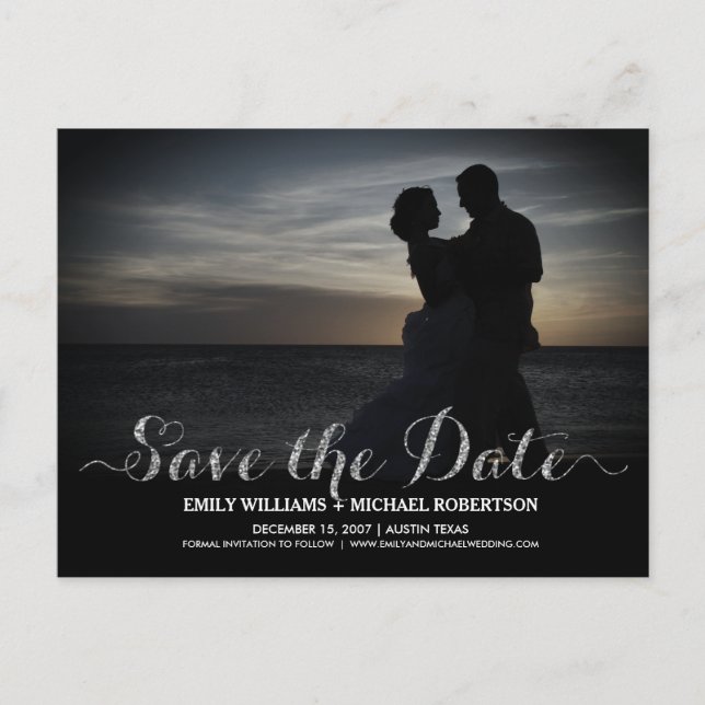 Save the Date Karte mit romantischem Paar (Vorderseite)