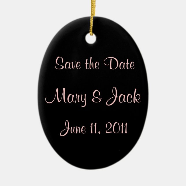 Save the Date Keramik Ornament (Vorne)