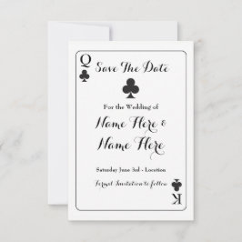 Save the Date King Clubs Ace Spades Wedite