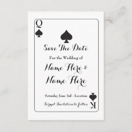 Save the Date King Queen Ace Spades Wedite