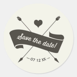 Save the Date Klassischer Rundaufkleber Runder Aufkleber