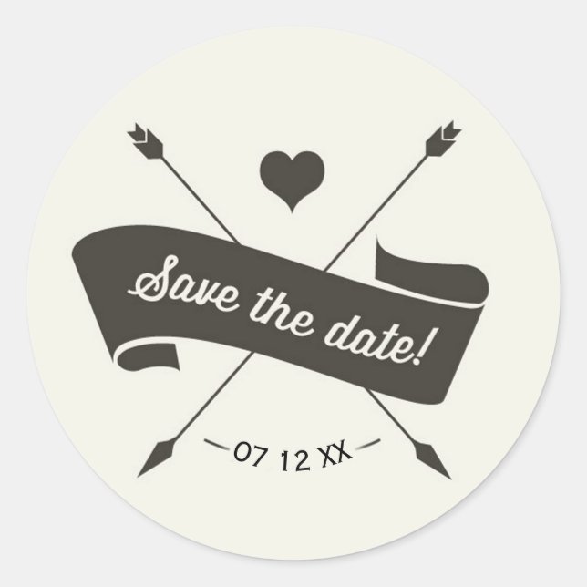 Save the Date Klassischer Rundaufkleber Runder Aufkleber (Vorderseite)