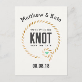 Save the Date Knot Style Ankündigungspostkarte