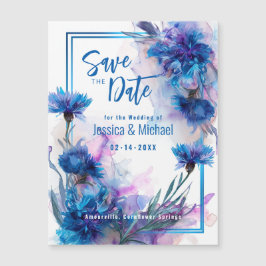 💍 Save the Date Kornblumen und Lavender Elegance Magnetkarte