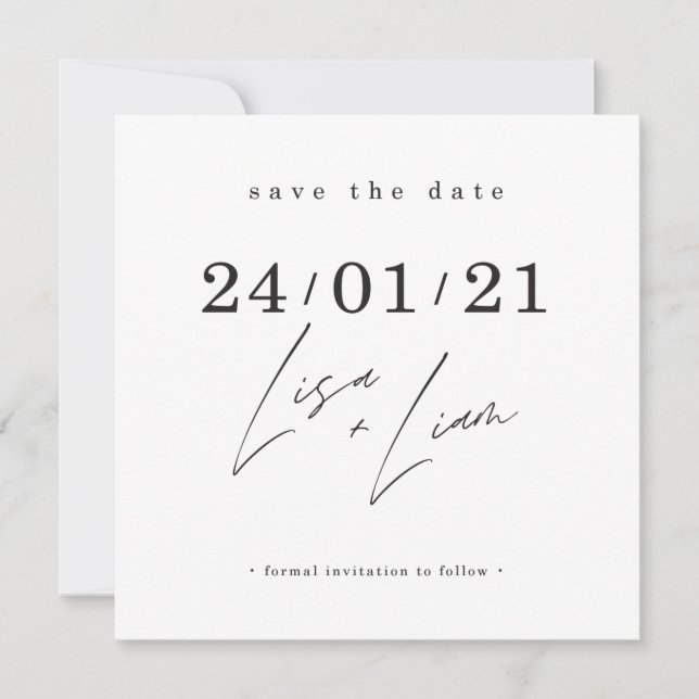 SAVE THE DATE kundenspezifisches Design für Lisa + Einladung (Vorderseite)