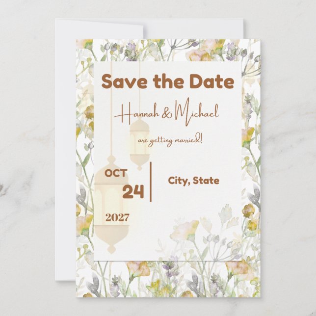 Save the Date Land Floral (Vorderseite)