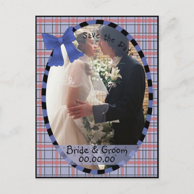 Save the Date Länderpatchwork Postkarte (Vorderseite)