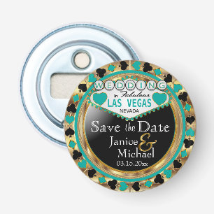 Save the Date Las Vegas - Aquamarin Flaschenöffner