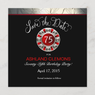 Save the Date Las Vegas Art Deco   Silberschwarz