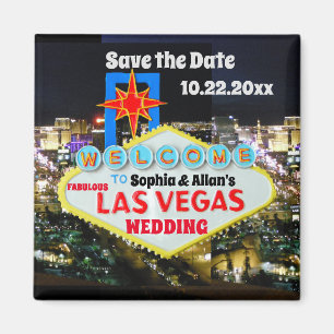 Save the Date Las Vegas Begrüßungssigne personalis Magnet