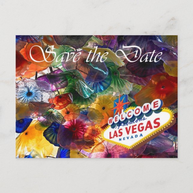 Save the Date Las Vegas Blume Postkarten (Vorderseite)