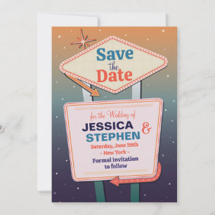 Save the Date Las Vegas Casino Style Wedding