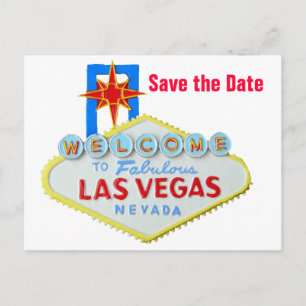 Save the Date Las Vegas Hochzeiten Ankündigungspostkarte