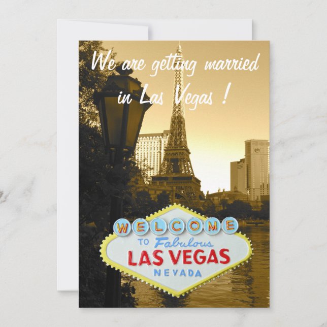 Save the Date Las Vegas Hochzeitsankündigung (Vorderseite)