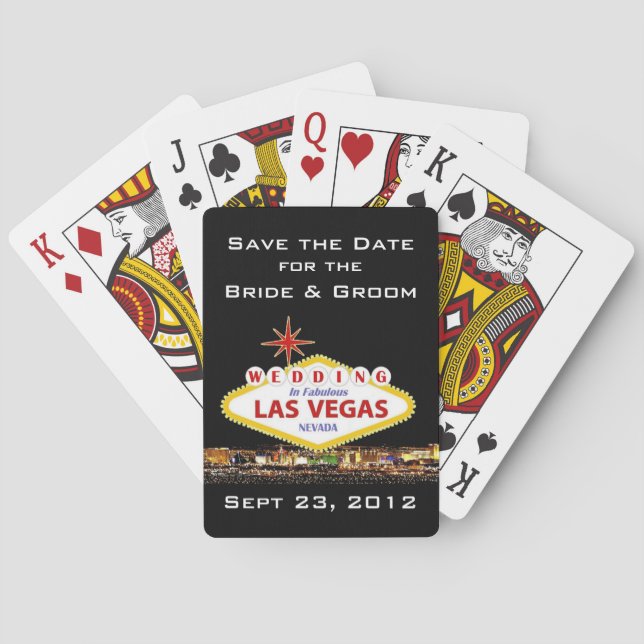 Save the Date Las Vegas Poker Cards Spielkarten (Rückseite)