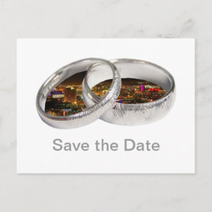 Save the Date Las Vegas Post "Bride & Groom Bands" Ankündigungspostkarte