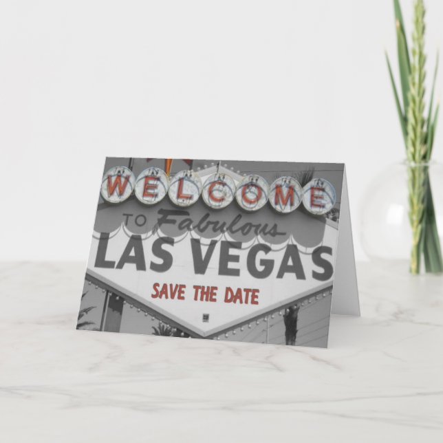 Save the Date Las Vegas Sign Card Ankündigung (Vorderseite)