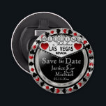 Save the Date Las Vegas - Silver & Red Flaschenöffner<br><div class="desc">Heiraten Sie bald? Eine lustige und einzigartige Art, Ihre Hochzeitspläne bekannt zu geben. Save the Date für Ihre Hochzeit ein Flaschenöffner bereit für Sie zu personalisieren. Mit den Worten "Save the Date" in einem Las Vegas Stil in Imitaten metallische Silber, Rot und Schwarz Design. ✔ Hinweis: Nicht alle Vorlagenbereiche müssen...</div>