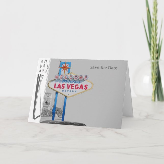Save the Date Las Vegas Wedding Card Ankündigung (Vorderseite)