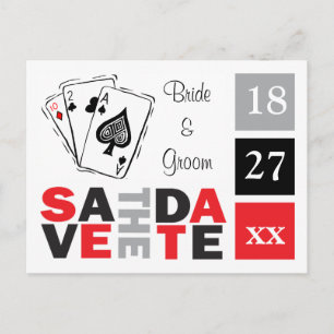 Save the Date Las Vegas Wedding Casino Wedding Ann Ankündigungspostkarte