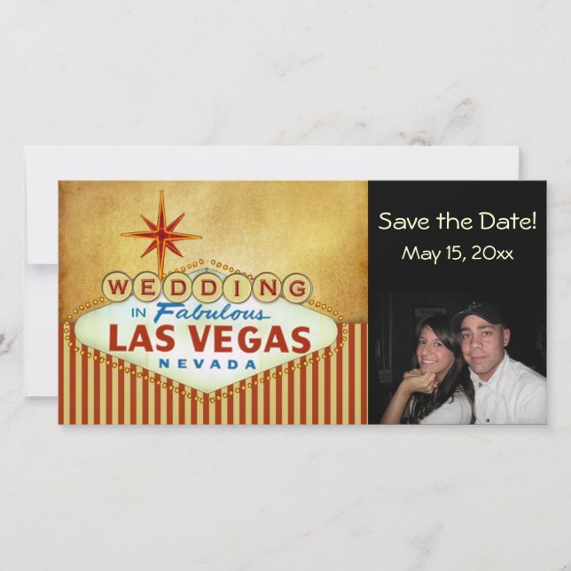 Save the Date Las Vegas Wedding Fotokarte (Vorderseite)
