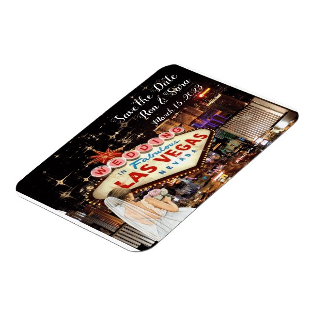 Save the Date Las Vegas Wedding Magnet (Linke Seite)