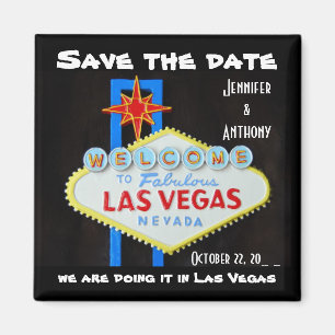 Save the Date Las Vegas Wedding Magnet