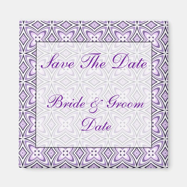 Save the Date Lavender lila Hochzeitsmagnete Magnet (Vorne)