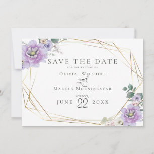Save The Date Lavender Watercolor Peony Blume Einladung