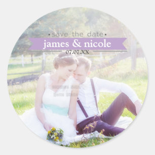 SAVE THE DATE Lavender Wedding Foto Sticker