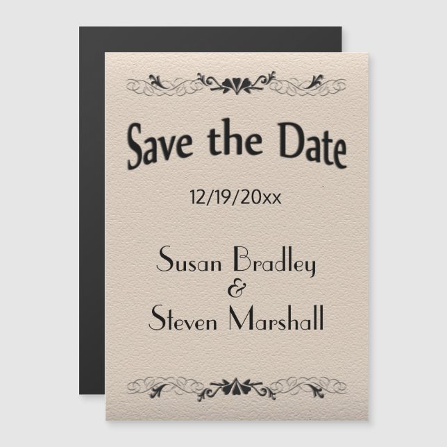 Save the Date Leather Look Magnet (Vorne/Hinten)