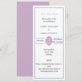 Save the Date leicht anpassbare Rose und Blau Einladung