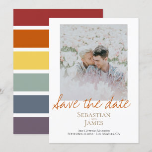 Save the Date LGBTQ Rainbow Personalisiertes Foto