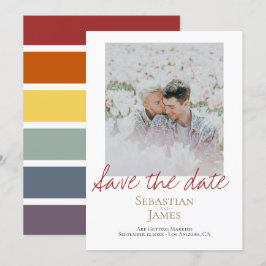 Save the Date LGBTQ Rainbow Personalisiertes Foto