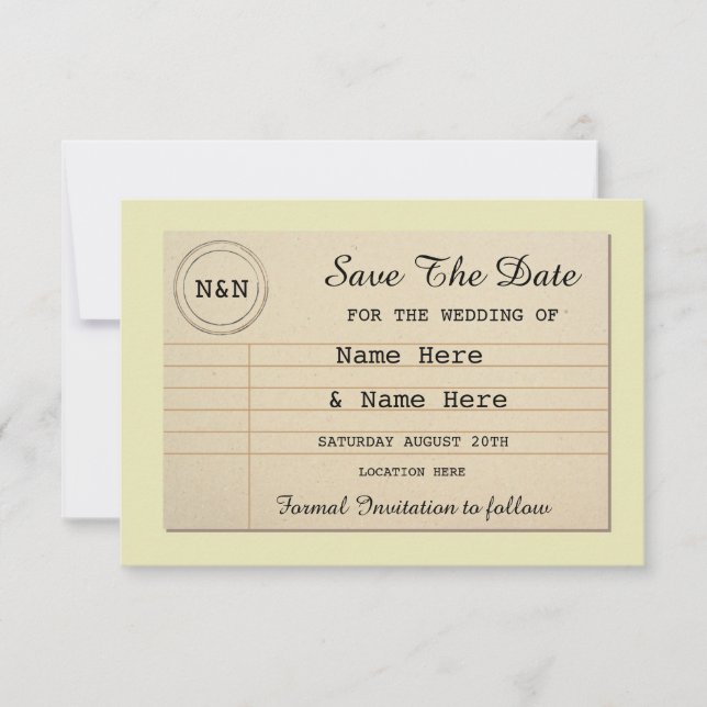 Save the Date Library Wedding Books lädt ein (Vorderseite)