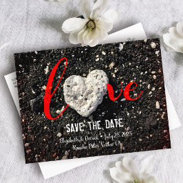 Save the Date Liebe Script Hawaii Beach Heart Foto Ankündigungspostkarte