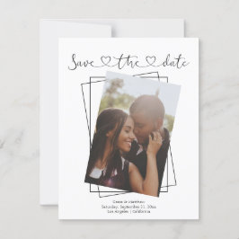 Save the Date Liebe Typografie Foto Hochzeitkarte Feiertagskarte