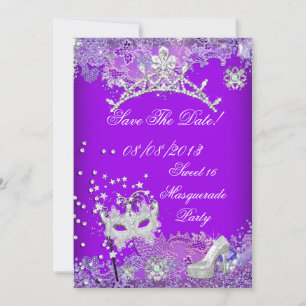 Save the Date Lila 16 . Geburtstag 16 Masquerade 2