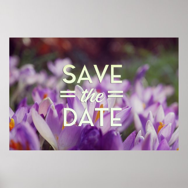 Save the Date Lila Blume Poster (Vorne)
