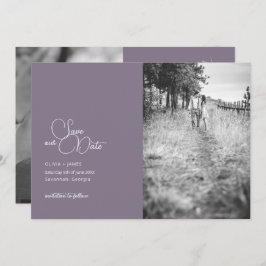 Save the Date Lila Foto-Karte